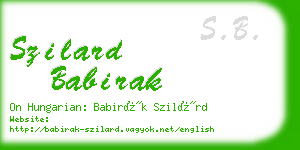 szilard babirak business card